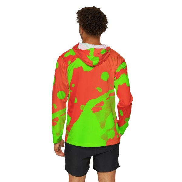 Red/Green Splash Sports Hoodie UPF 50 - Image 4