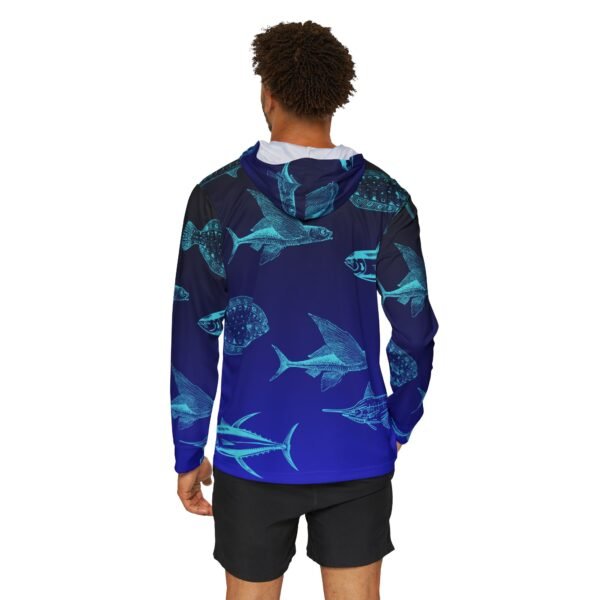 Black Blue Fish Unisex Sport Hoodie UPF50 - Image 4
