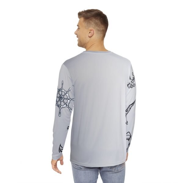 Grey Nautical Print Long Sleeve Shirt - Image 4