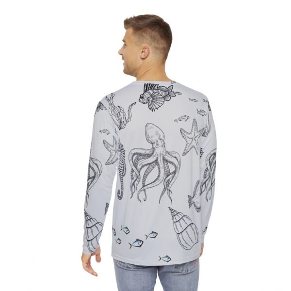 Grey Nautical Print Long Sleeve Shirt - Image 4