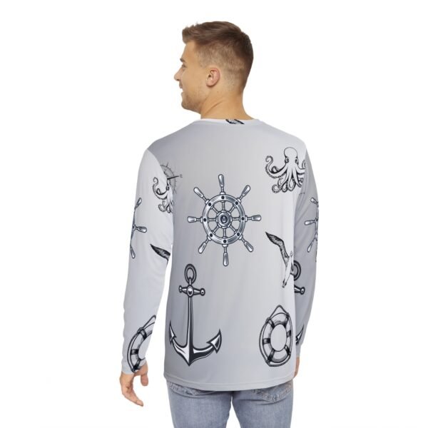 Grey Nautical  Unisex Long Sleeve Shirt - Image 4
