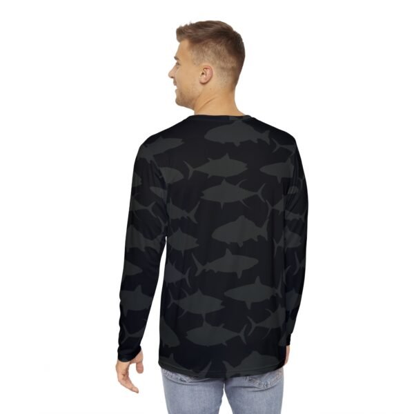 Black Shadow Fish Unisex Long Sleeve Shirt - Image 4