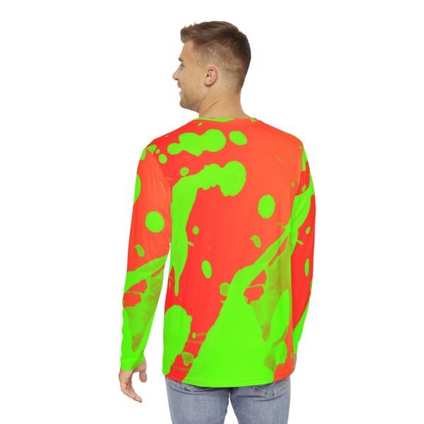 Red-Green Splash Print Long Sleeve Shirt - Image 4