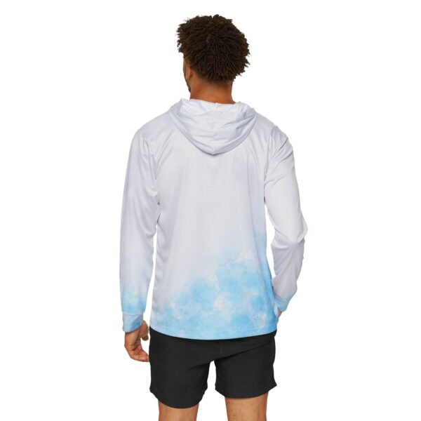 White Wave Print Sports Hoodie UPF 50+ - Image 4