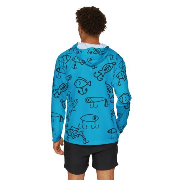 Blue Cartoon Lure Sports Hoodie UPF 50+ - Image 4