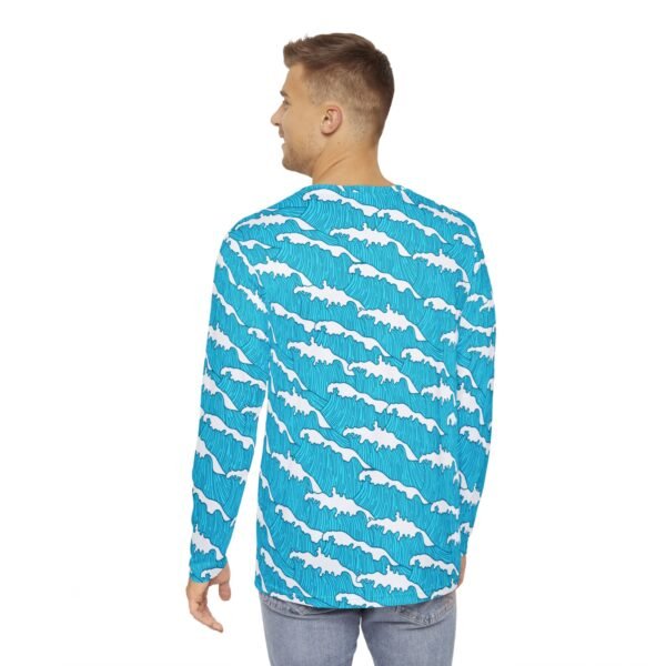 Blue Wave Print   Long Sleeve Shirt - Image 4