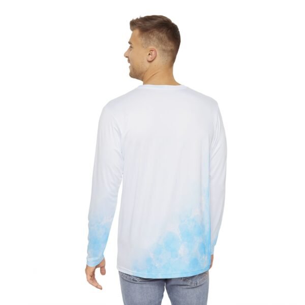 White Blue Wave Unisex Long Sleeve Shirt - Image 4