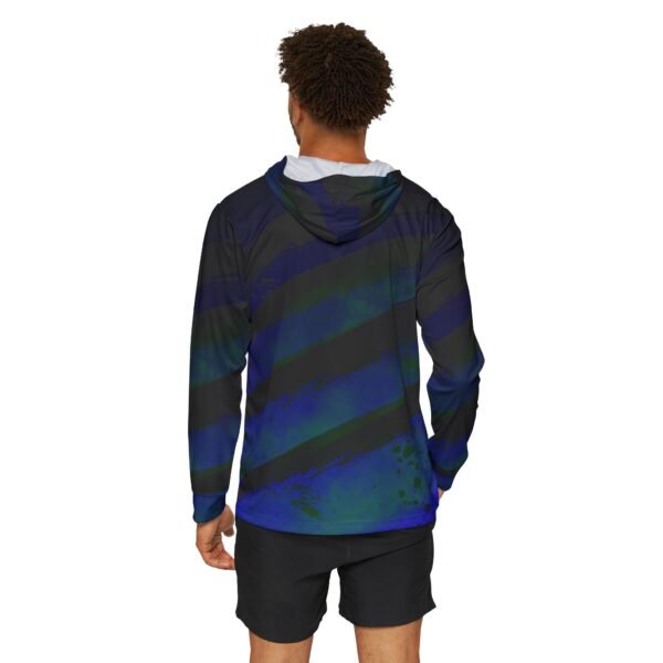 Blue Slash Print Sports Hoodie - UPF 50+ - Image 4