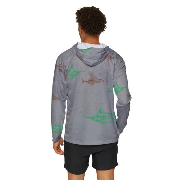 Grey  Fish Unisex Sports Hoodie - UPF 50+ - Image 4