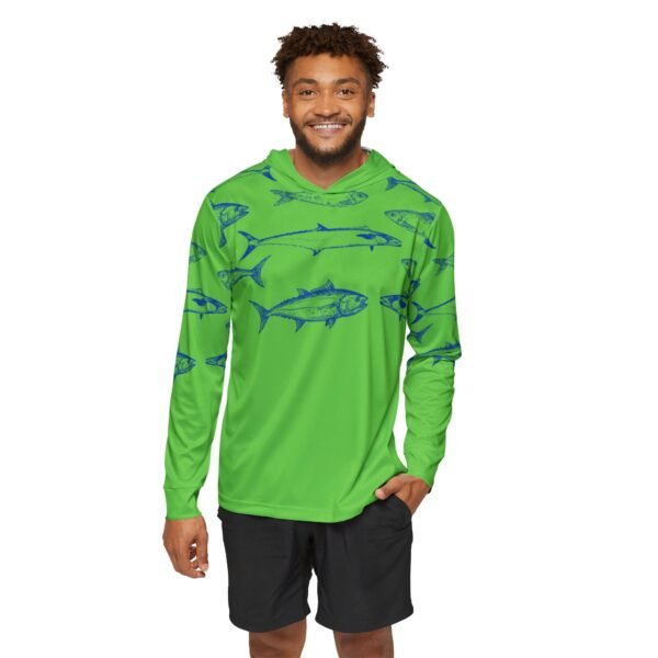 Green, Blue Fish Sports Hoodie - Image 3