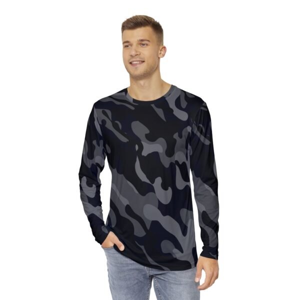 Black Camo Unisex Print  Long Sleeve Shirt - Image 3