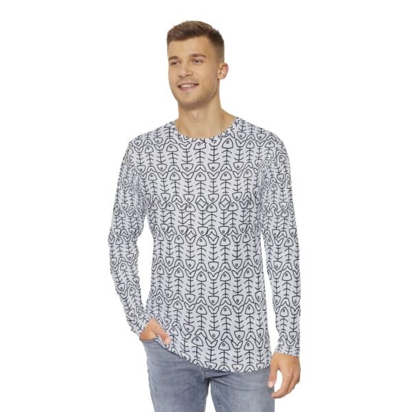 Fish Bone Print Long Sleeve Shirt - Image 3