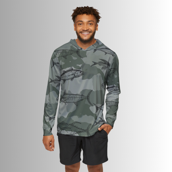 Camo Fish Print Sports Hoodie UPF 50+ - Image 3