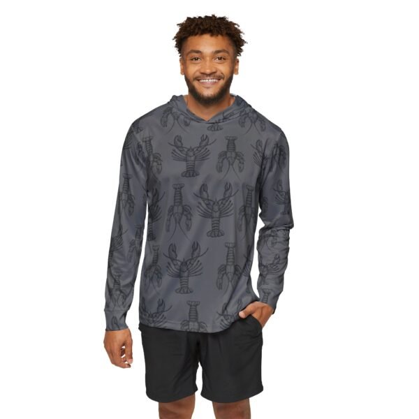 Grey Lobster Print Sports Hoodie UPF 50+ - Image 3