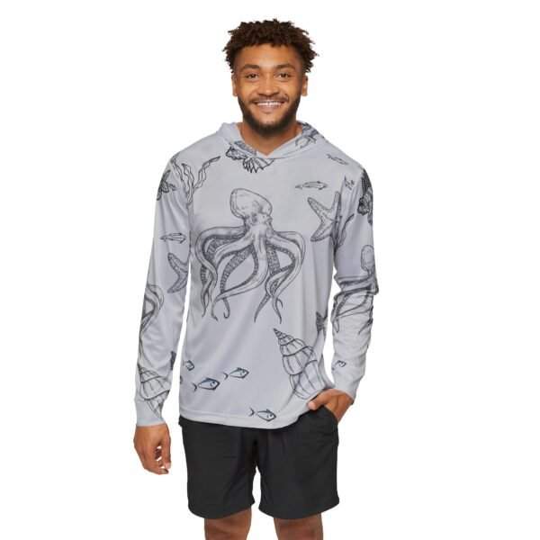 Grey Ocean Life Sports Hoodie UPF 50+ - Image 3