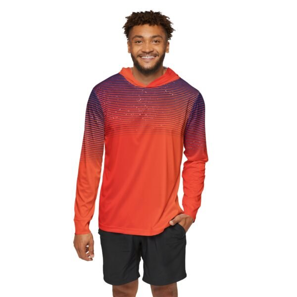 Orange Blue Unisex Sports Hoodie UPF 50 - Image 3
