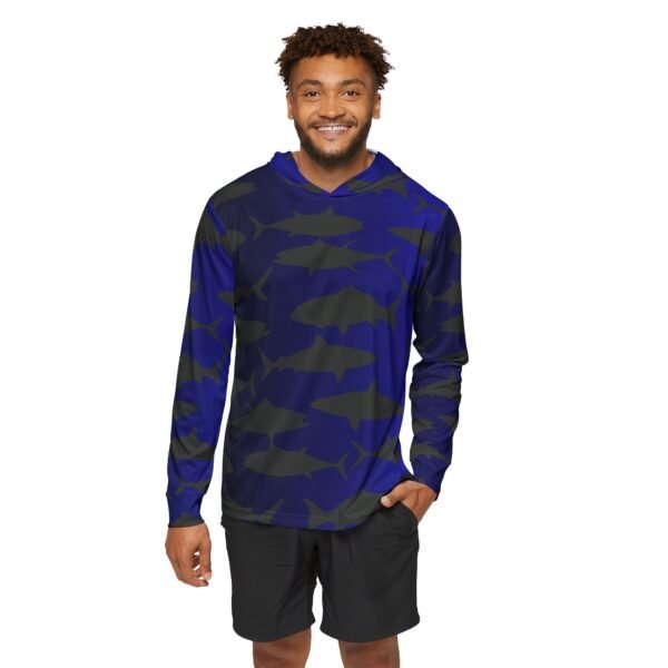 Blue Shadow Fish Sports Hoodie UPF 50+ - Image 3