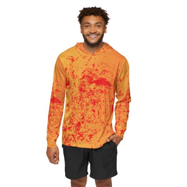Orange/Red Splash Sports Hoodie UPF 50 - Image 3