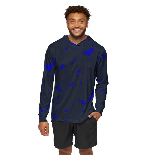 Black Blue Splash Sports Hoodie - UPF 50+ - Image 3