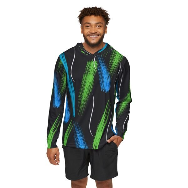 Blue Gren Brush Sports Hoodie UPF50 - Image 3