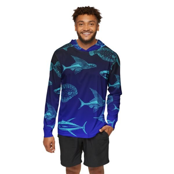Black Blue Fish Unisex Sport Hoodie UPF50 - Image 3