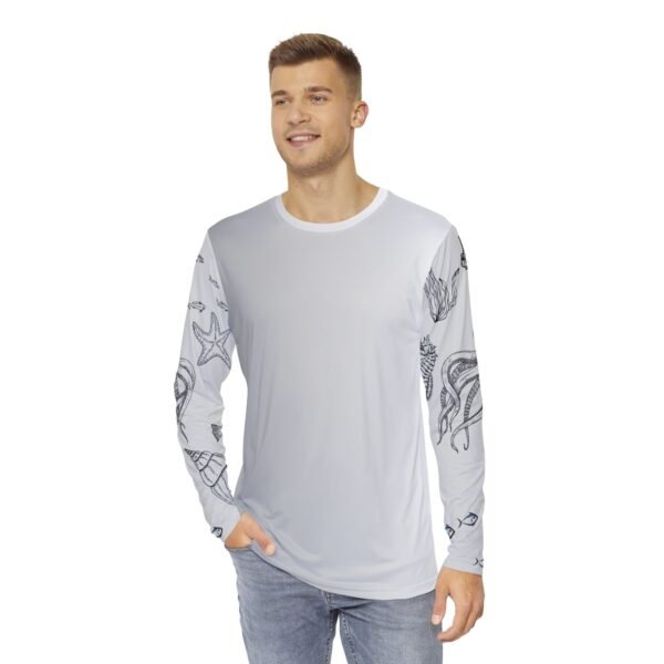 Grey Nautical Print Long Sleeve Shirt - Image 3