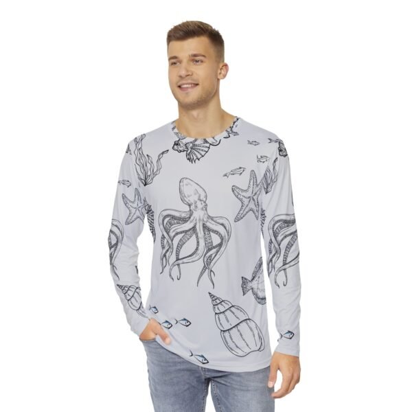 Grey Nautical Print Long Sleeve Shirt - Image 3