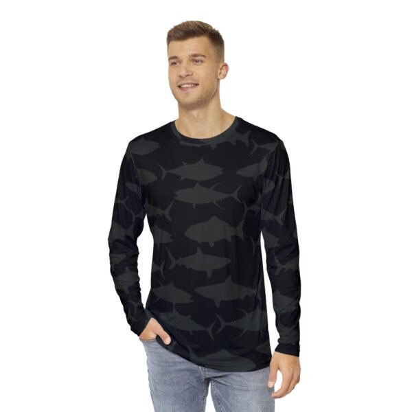 Black Shadow Fish Unisex Long Sleeve Shirt - Image 3