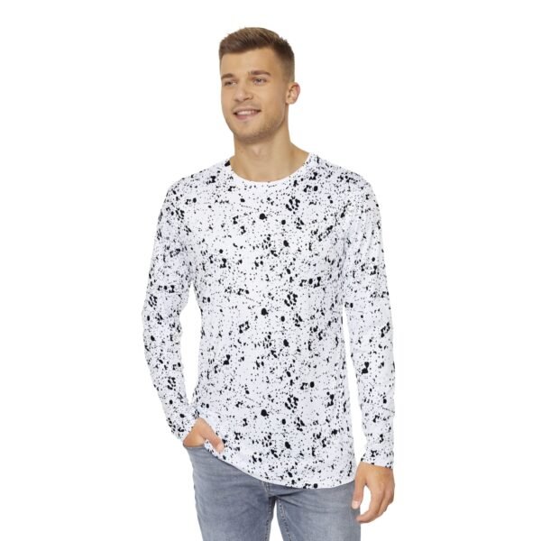 White Black Splash Long Sleeve Shirt - Image 3