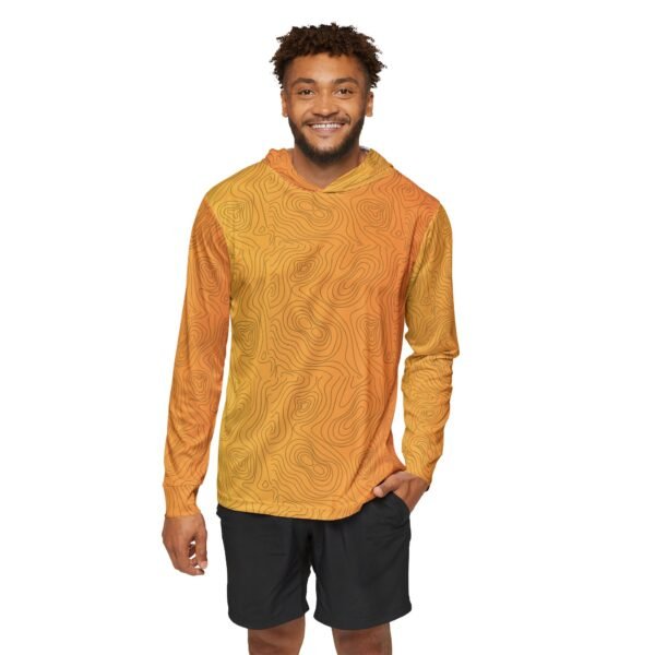 Orange Squiggle Sports Hoodie UPF 50+ - Image 3