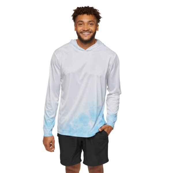 White Wave Print Sports Hoodie UPF 50+ - Image 3