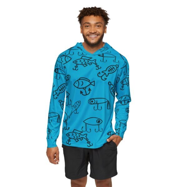 Blue Cartoon Lure Sports Hoodie UPF 50+ - Image 3