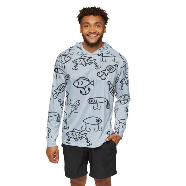Blue Cartoon Lure Sports Hoodie UPF 50+ - Image 3