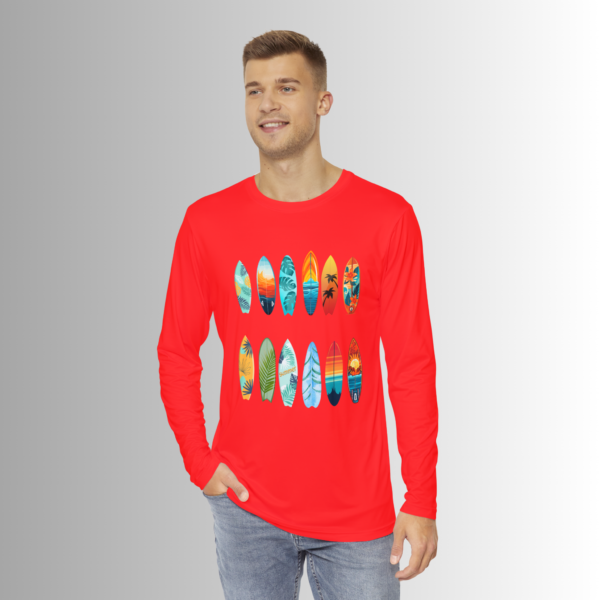 Red Surfs Up Unisex Long Sleeve Shirt - Image 3