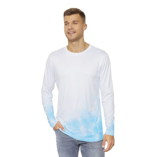 White Blue Wave Unisex Long Sleeve Shirt - Image 3
