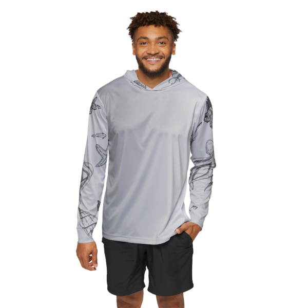 Grey Ocean Life Unisex Sports Hoodie - Image 3