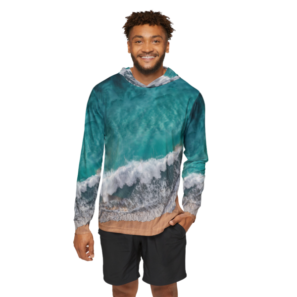 Waves Print Unisex Sports Hoodie UPF 50 - Image 3