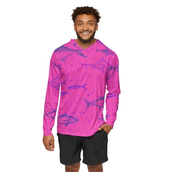 Purple Fish Unisex Sports Hoodie UPF 50+ - Image 3