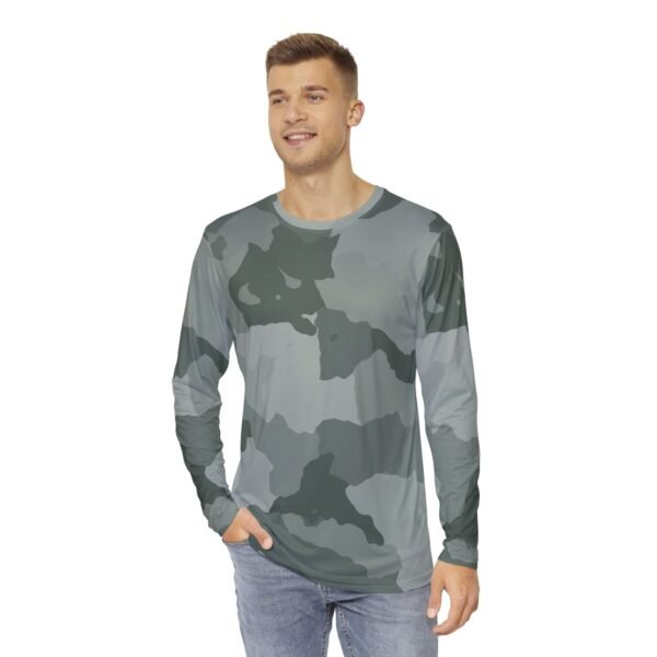 Grey Camo Print Long Sleeve Shirt - Image 3