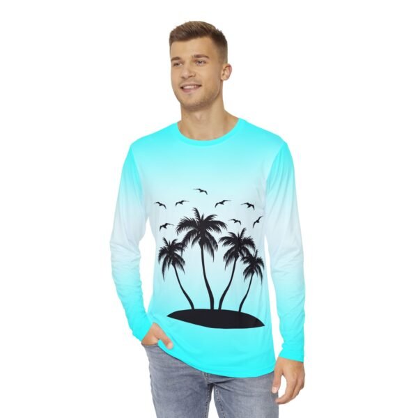 White and Blue Hombre Long Sleeve Shirt - Image 4