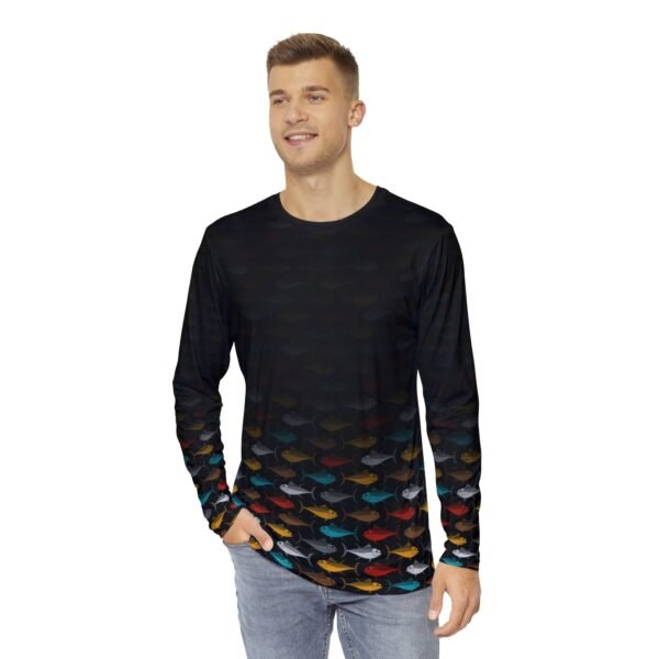 Black Colorful Fish  Long Sleeve Shirt - Image 3