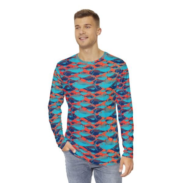 Colorful Fish Print Long Sleeve Shirt - Image 3