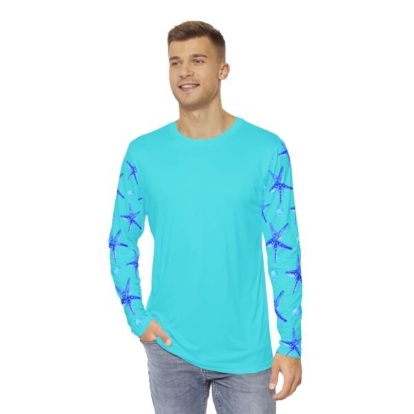 Blue Starfish Print Long Sleeve Shirt - Image 3