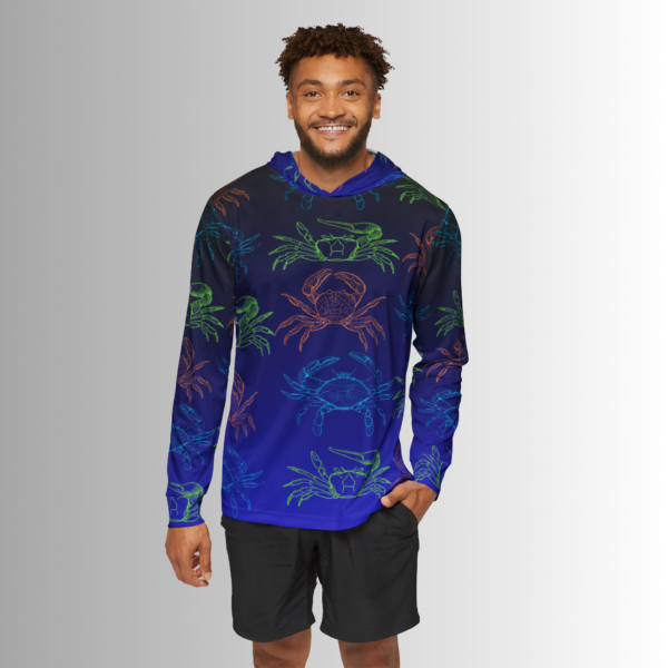 Fade Blue Crab Print Sports Hoodie 50+ - Image 3