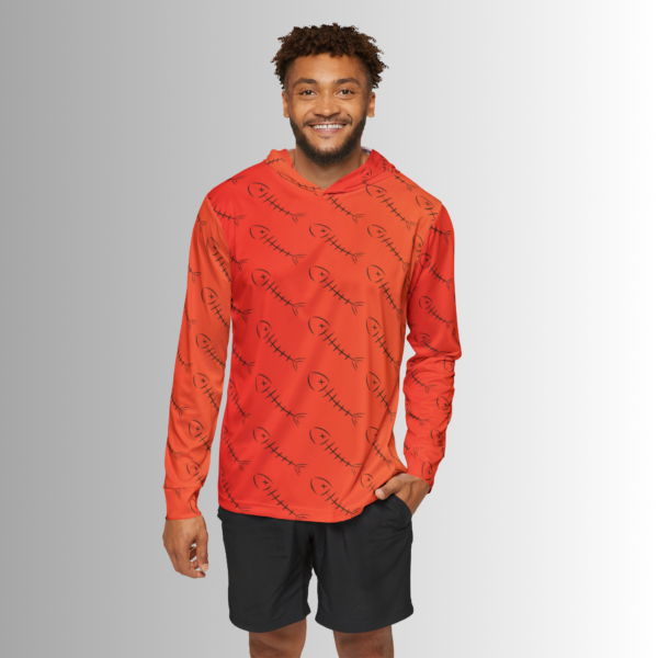 Red Bone Print Sports Hoodie - UPF 50+ - Image 3